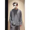 Camiseta de punto texturizado de manga larga para hombre, de alta gama, elegante, con cuello Henley, para otoño, una capa base versátil