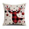 Capa de almofada de Natal mais vendida da Amazon Cross Border, capa de almofada de linho com estampa de desenho animado do Papai Noel, decoração de feriado