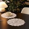 Jogo Americano de Natal Molde por Injeção PVC Redondo para Tigela Impermeável e à Prova de Óleo Jogo Americano de Mesa Festa Jantar em Família Jogo Americano Decorativo de Flores