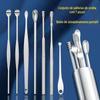 Atacado de fábrica conjunto de 6 peças de espiral para limpeza de ouvidos aço inoxidável kit de limpeza de ouvidos ferramenta de limpeza de ouvidos