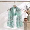 Lenço de Seda Georgette Leve 50*160 Lenço Longo Estampado Adequado para Todas as Estações Toque de Luxo Lenço de Gaze Lenço Decorativo de Seda