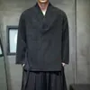 Nova Camisa Pulôver Masculina Gola Alta Estilo Chinês Outono 2026, Gola V Tradicional Manga Longa Caimento Solto Tamanho Plus Size Top Casual