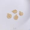 Pacote 14K Cor Dourada Real Preservação Auspicioso Paz Ruyi Fortuna Fortuna Redondo Marca Pingente Pulseira Pulseira Joia Pingente Pequeno