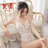 Fan Lei Lingerie Sexy Mulheres Sexy Não Precisa Tirar Costas Abertas Transparente Macacão Justo Seios Pequenos Uniforme 1007
