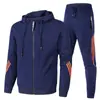Producción al por mayor de fábrica de traje de tendencia deportiva de primavera y otoño, sudadera con capucha para hombre, traje deportivo casual para correr para hombre y mujer