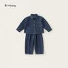 Ropa para Niños Youbao Traje de Mezclilla para Niños 2026 Primavera y Otoño Nueva Camisa Chaqueta para Niños Conjunto de Dos Piezas para Niños
