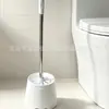 Escova de vaso sanitário novo modelo de alta qualidade sem cantos mortos com base, escova de limpeza de banheiro, escova de vaso sanitário com cabo longo