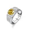 Anillo de hombre grande de alta gama anillo de plata de ley 925 circonita de color anillo de diamante de 1 quilate directo de fábrica anillo dominante anillo