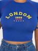 Estación Europea Comercio Exterior Transfronterizo 2025 Moda Callejera Personalizada Estilo Europeo y Americano Camiseta Bordado de Letras Top Corto