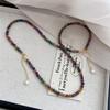 Collar de cuentas de piedra natural de color dopamina para mujer, nuevo brazalete con personalidad de nicho chino y temperamento, traje de perla de agua dulce