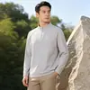 Moletom Outono Manga Longa com Zíper Meio e Gola Alta Selado com Cola 2026, Moletom Tendência de Marca com Zíper Meio e Gola Alta, Blusa de Manga Longa Secagem Rápida para Negócios