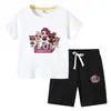 Camiseta Infantil 2023 Verão Boneca Surpresa Roupa Infantil Comércio Exterior Estilo Coreano Algodão Calça de Manga Curta Infantil Conjunto de Duas Peças