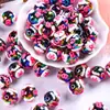 2026 Nuevo Modelo 18mm Cuentas Creativas Pintadas a Mano con Gota de Aceite Pulsera DIY Colgante de Coche Cadena de Teléfono Cuentas Sueltas Venta al por Mayor