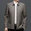 Chaqueta de Negocios para Hombre con Cuello de Solapa para Primavera y Otoño, Abrigo Lavable Anti-Arrugas, Ropa para Viajes al Trabajo para Hombres de Mediana Edad y Mayores, Atuendo para Papá al por Mayor