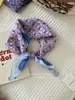 Algodón suave y lino transpirable aptos para la piel protección para el cuello cuadrado pequeño punto de ola flor de anacardo turbante exportación coreana bufanda individual bufanda de seda damas