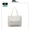 Bolsa de Tela de Algodón para Ropa de Mujer Otoño e Invierno Gran Capacidad Casual Simple Bolso Tote para Viajar con Logo Personalizado Bolso de Hombro para Estudiantes