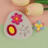 Molde para hornear, molde de chocolate, molde de silicona para fondant, molde decorativo para pasteles, gema líquida, serie de flores pequeñas, arcilla