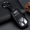 Para Audi A4L capa de chave novo Q5LA5Q7 padrão de fibra de carbono capa protetora de borracha macia conjunto de controle remoto inteligente fivela de comércio exterior