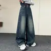 Nueva colección de otoño para niñas: Pantalones vaqueros plateados de pierna ancha con estampado de mariposas casuales, pantalones de pierna curva de moda y jeans de papá holgados para niños mayores