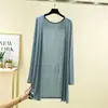 Cárdigan de Modal de Longitud Media 2024 Primavera y Verano Camisa de Aire Acondicionado Chal Cubre Trasero Camisa Protectora Solar Abrigo Delgado de Playa para Mujer