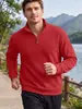 Suéter de punto con textura gofre para hombre, cuello alto, transfronterizo, apto para exportación, disponible en Wish, colección primavera/otoño, color liso, rayas verticales, manga larga, sudadera deportiva