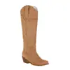 Botas Británicas de Comercio Exterior Gruesas Bordadas 40 Rodilla Comercio Exterior 45 Botas talla extra Botas de Jinete Nuevas Botas Altas y Tacón Alto Adulto