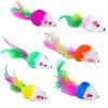 Color de gato pluma cola ratón mancha venta al por mayor gato mascota juguete gato suministros ratón de peluche