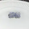 Pendientes Colgantes de Flor de Diamante Incrustado con Aguja de Plata y Borla, Pendientes de Moda, Dulces y Versátiles, Lujo Accesible y Pendientes de Gama Alta para Mujer