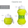 Botella de agua para deportes al aire libre, taza plegable esférica de silicona, fútbol portátil, anticaída, antifugas, plegable