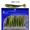 Isca Artificial Simulada 10 Peças Atacado Anti-enrosco Fundo Duas Cores Isca Macia Cauda T Isca Luya Boca de Peixe 10 Cores 7cm/2g