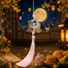 Festival de Mediados de Otoño Estrella Luna Conejo de Jade Borla Colgante DIY Adorno Estilo Chino Accesorios Coche Bolsa Decoración del Hogar Adornos Colgantes Venta al por Mayor