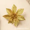 Flores decorativas de Navidad, flores artificiales, accesorios para coronas, decoraciones navideñas para árbol de Navidad, flores de Navidad sólidas de 7.5 CM en stock