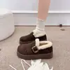 Botas de Nieve Birkenstock de Suela Gruesa de Cobertura Total para Mujer 2026 Invierno Nuevas Elegantes Versátiles Zapatos de Algodón con Piel Cálidos Zapatos de Pan