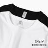 Camiseta de manga longa com triângulo invertido e gola redonda de alta qualidade 250g, algodão puro branco, cor sólida, para homens e mulheres, camisa de fundo solto