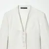 Ins Transfronteiriço Europeu e Americano 2026 Nova Moda Elegante Feminino Atacado Slim-Fit Emagrecedor Pequeno Blazer Cor Sólida Jaqueta de Manga Longa
