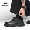 [Personalizado] Zapatos Derby 2025 Nuevos de Suela Gruesa para Aumentar Altura Casual de Negocios de Gama Alta Negros con Punta Ancha Zapatos de Piel para Hombre