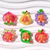 Acessórios fofos de resina com tema de frutas e animais de desenho animado para capas de celular com cola cremosa DIY, adesivos de geladeira e materiais para Crocs