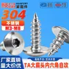 Tornillos Autorroscantes de Acero Inoxidable 304 Cabeza Plana Grande Tornillos Autorroscantes Punta de Paraguas Cola Puntiaguda M3/M4/M5/M6M8Ta Estándar