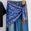 Lenço triângulo estilo carruagem retrô britânico 2026 com fivela de ferradura para mulheres, acessório de cintura multifuncional para combinar com jeans