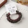 Gomas para el pelo estilo coreano en paquete de tarjeta con sensación de alta gama, Cuerdas para el pelo de algodón seda helada, Cuerdas para el pelo de moda con borde de cuentas, Accesorios elásticos para el pelo de coleta alta