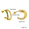 Pendientes de Acero Inoxidable en Forma de Abanico de Venta Caliente Transfronteriza Lujo Accesible Pendientes Cortos Versátiles Pendientes Chapados al Vacío en Oro de 18K para Mujer Venta al por Mayor