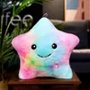 Juguete de peluche almohada de estrella luminosa decoración romántica de estrella de cinco puntas regalo de cumpleaños para niña una generación de pelo