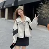 Otoño 2026 Nuevo Moda Casual Simple Versátil Bloque de Color Con Capucha Corta Chaqueta Abrigo Gabardina Tendencia