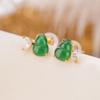 Yilu Silver S925 Sterling Silver Jade banhado a ouro Estilo nacional vintage Folk Gourd Brincos New Chinese National Fashion All-match Brincos