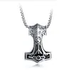 Moda nuevo punk rock martillo de Thor hombres acero de titanio collar colgante monedas europeas americanas joyería al por mayor