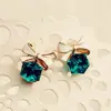Brincos vermelhos e azuis de noiva étnicos e doces brincos de temperamento longo para mulheres brincos de bola rosa brincos atacado