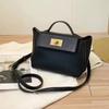 Bolsa Kelly Mini 2424 Couro Bovino de Primeira Camada Retro Europeu e Americano Bolsa de Bolinho de Couro Genuíno Bolsa de Ombro Moderna Bolsa Transversal Bolsa Feminina