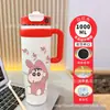 Coleção de Conservação de Frio Shin-Chan Copo Térmico para Carro Novo Portátil com Canudo Garrafa Térmica Gigante de Grande Capacidade