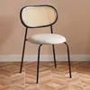 Silla tejida de mimbre sintético usada estilo chairins silla simple para casa de huéspedes apartamento pequeño silla de comedor silla de balcón respaldo asiento