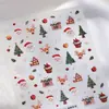 Pegatinas de Uñas Navideñas en Relieve 3D Papá Noel Ciervo Lindo Oso Retro Estéreo Helado Delgado Resistente Pegatinas de Arte para Uñas